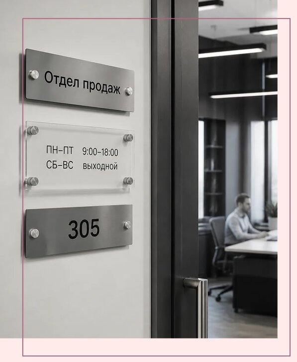 Офисные таблички на дверь в Пушкине по цене от 5300 р. | Аванза-Пшн